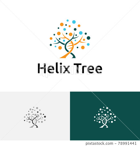 Double Helix DNA Tree Biology Science Research Logo 78991441