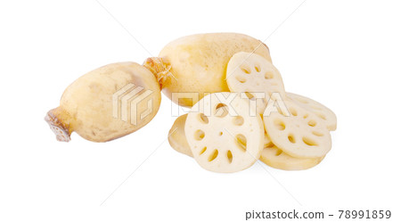 Lotus root isolated on white background 78991859