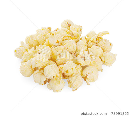 Heap of delicious popcorn, isolated on white background 78991865