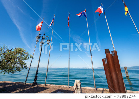 Lake Garda in front of the Port of Lazise village - Lago di Garda Italy 78992274