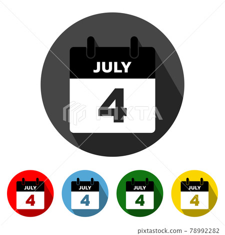 4 July Flat Icon Long Shadow 78992282