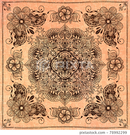 曼荼羅圖案深粉色 78992299