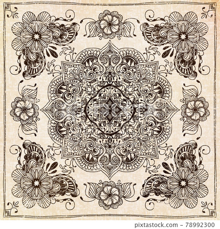 曼荼羅圖案白色 78992300