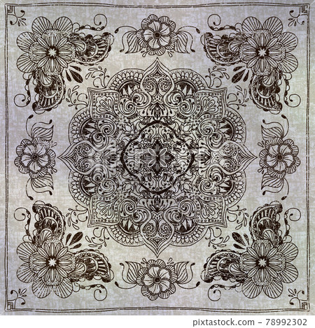 曼荼羅圖案紫色 78992302