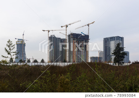Belgrade, Serbia - November 23, 2020: Belgrade Waterfront residences and business buildings under construction in Belgrade. Luxury apartments and offices in Belgrade on Savamala Belgrade, Serbia - November 23, 2020: Belgrade Waterfront residences and business buildings under construction in Belgrade. Luxury apartments and offices in Belgrade on Savamala 78993084