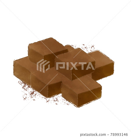 Realistic watercolor style illustration of raw chocolate 78993146