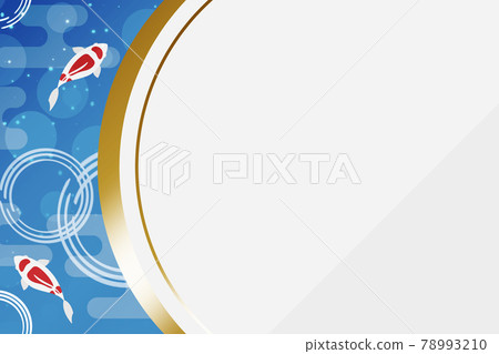 Nishikigoi 背景矩形白色和金色淺藍色 78993210