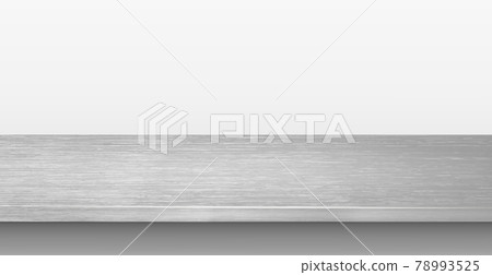 Metal kitchen countertop, iron texture, large table on a white background - Vector 78993525