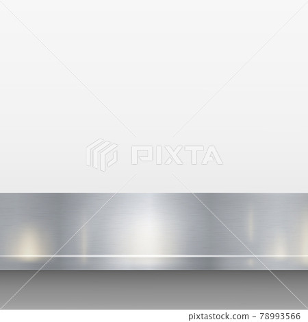 Metal kitchen countertop, iron texture, large table on a white background - Vector 78993566