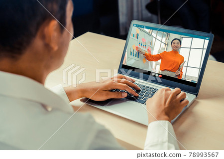 E-learning and Online Business Presentation Meeting Concept. 78993567