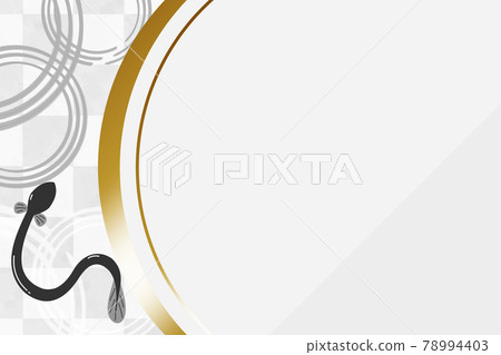 鰻魚背景長方形白色 & 金色方格圖案 78994403