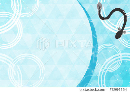 鰻魚和日本圖案背景矩形鱗片圖案水彩風格 78994564