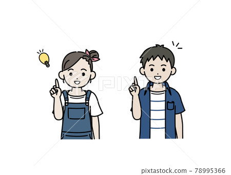 插圖閃爍的男孩和女孩的想法，兒童，小學生，低年級 78995366