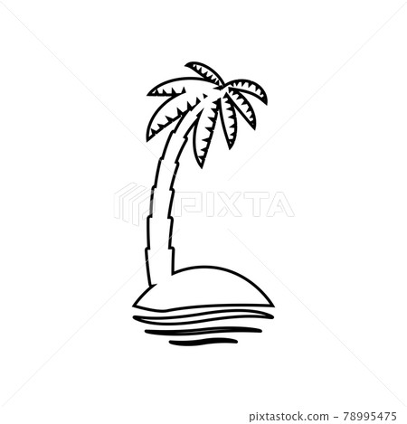 palm tropical tree set icons black silhouette illustration isolated on white palm tropical tree set icons black silhouette illustration isolated on white 78995475
