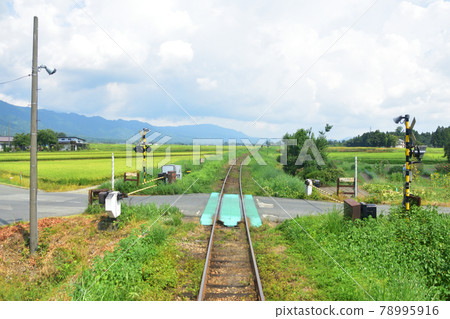Scenery from the Yamagata Railway Flower Nagai Line and the train window in the summer of 2020 78995916