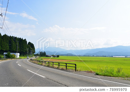 Scenery from the Yamagata Railway Flower Nagai Line and the train window in the summer of 2020 Scenery from the Yamagata Railway Flower Nagai Line and the train window in the summer of 2020 78995970