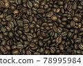 Coffee beans filling the screen close up macro 78995984