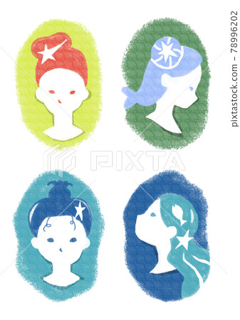 Constellation illustration girl (Sagittarius, Capricorn, Aquarius, Pisces) 78996202
