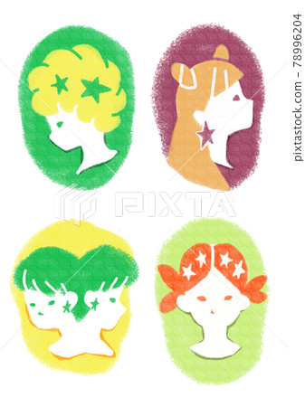 Constellation illustration girl (Aries, Taurus, Gemini, Cancer) 78996204