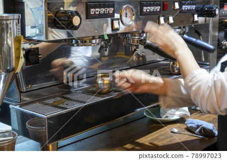 Coffee machine installed in a cafe Coffee machine installed in a cafe 78997023