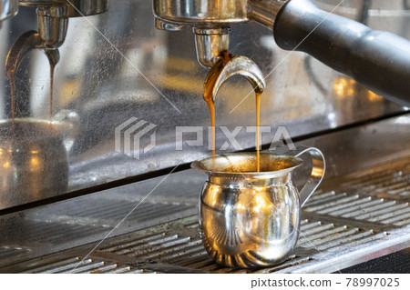 Coffee machine installed in a cafe 78997025