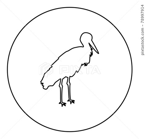 Stork Bird standing Crane Heron silhouette in  78997914