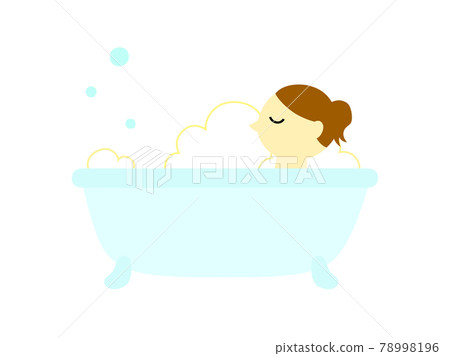 Woman taking a bubble bath 78998196