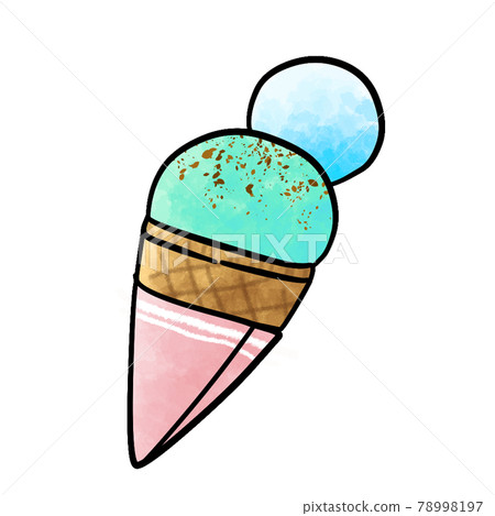 Simple and cute ice cream (mint x soda) 78998197