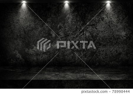 Studio dark room concrete floor grunge texture background with spot lighting effect. Studio dark room concrete floor grunge texture background with spot lighting effect. 78998444