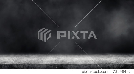 Studio dark room with concrete floor grunge texture background and white smoke. Studio dark room with concrete floor grunge texture background and white smoke. 78998462