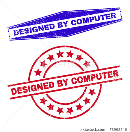 DESIGNED BY COMPUTER Corroded Stamps in Circle and Hexagonal Shapes DESIGNED BY COMPUTER Corroded Stamps in Circle and Hexagonal Shapes 78998546