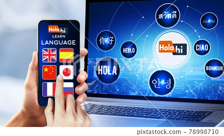 Learning Foreign Language Learning New Language Using Mobile App on Smartphone 78998710