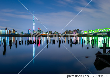 Tokyo, Japan Skyline on the River 78999493