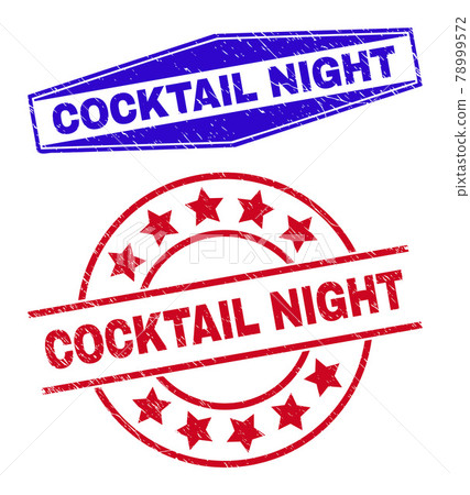 COCKTAIL NIGHT Grunged Stamp Seals in Circle and Hexagon Shapes COCKTAIL NIGHT Grunged Stamp Seals in Circle and Hexagon Shapes 78999572