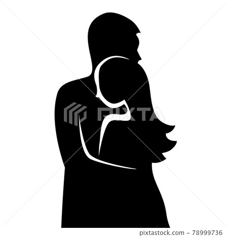 Silhouette of a couple in love in an embrace 78999736