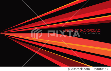 Abstract red yellow orange line speed triangle shape direction on black design modern futuristic background vector illustration. 79000337