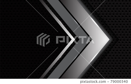 Abstract silver black shadow arrow direction on dark grey with blank space design modern luxury futuristic background vector illustration. Abstract silver black shadow arrow direction on dark grey with blank space design modern luxury futuristic background vector illustration. 79000340