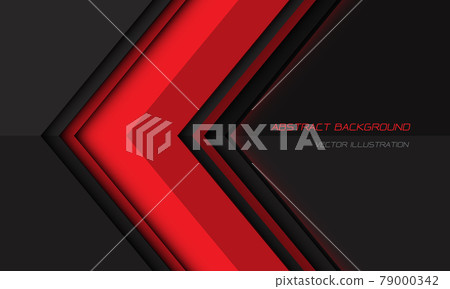 Abstract red shadow arrow direction on dark grey with blank space design modern futuristic background vector illustration. 79000342