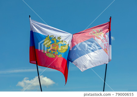 Russia Serbia Flags 79000655