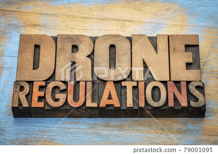 drone regulations word abstract 79001095