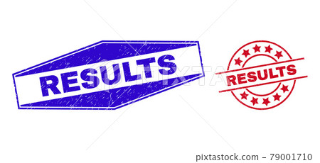 RESULTS Corroded Stamps in Circle and Hexagon... - Stock Illustration ...