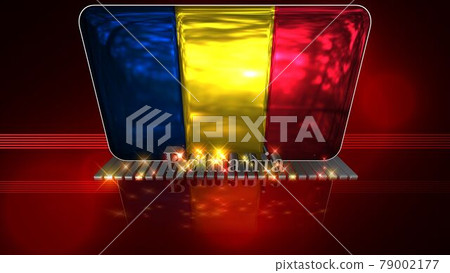Romanian flag and country text on the floor 3-2-2 79002177