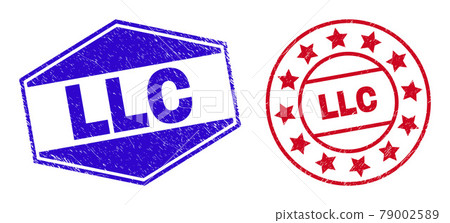 LLC Corroded Stamps in Circle and Hexagon Forms 79002589