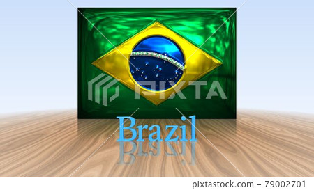 Brazil's flag and text on the floor 4-1-2 Brazil's flag and text on the floor 4-1-2 79002701