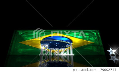 Brazil's flag and text on the floor 2-3-2 Brazil's flag and text on the floor 2-3-2 79002711