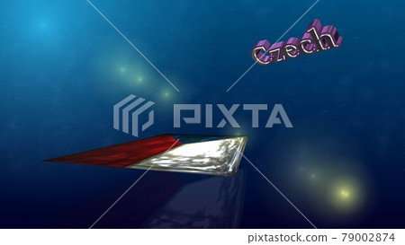 捷克國旗和文字在太空中飛行 6-1-1 79002874