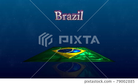 Brazil's flag and text flying in space 6-12 Brazil's flag and text flying in space 6-12 79002885