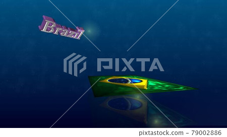 Brazil's flag and text flying in space 6-1-3 Brazil's flag and text flying in space 6-1-3 79002886
