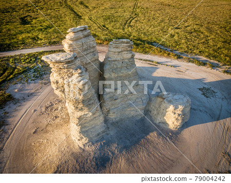Castle Rock in Kansas prairie 79004242