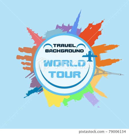 Globe around the world tourism travel by plane. flat Globe around the world tourism travel by plane. flat 79006134